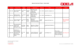 Myanmar Government Projects - Contact Details