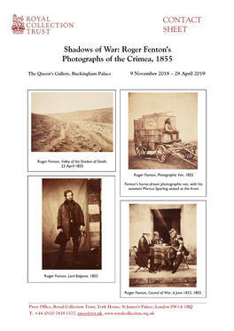 CONTACT SHEET Shadows of War: Roger Fenton's Photographs of The