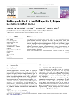 Backfire Prediction in a Manifold Injection Hydrogen Internal Combustion Engine