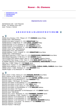 ABC-Listen Zum Familienbuch Rk. Ruwer