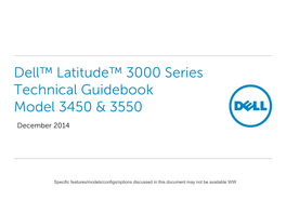 Dell™ Latitude™ 3000 Series Technical Guidebook Model 3450 & 3550