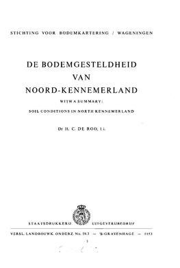 De Bodemgesteldheid Van Noord-Kennemerland