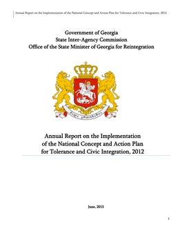 Annual Report on the Implementation of the National Concept and Action Plan for Tolerance and Civic Integration, 2012