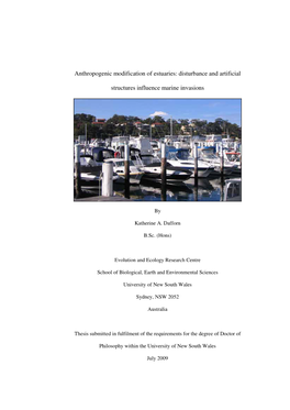 Anthropogenic Modification of Estuaries: Disturbance and Artificial