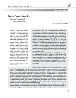 Linear Convection Sort