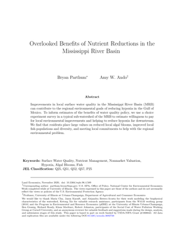 Overlooked Benefits of Nutrient Reductions in the Mississippi River