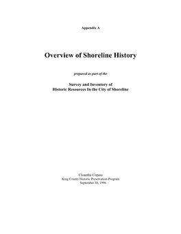 Overview of Shoreline History