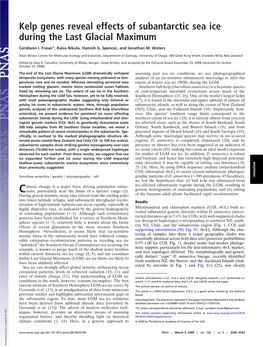 Kelp Genes Reveal Effects of Subantarctic Sea Ice During the Last Glacial Maximum