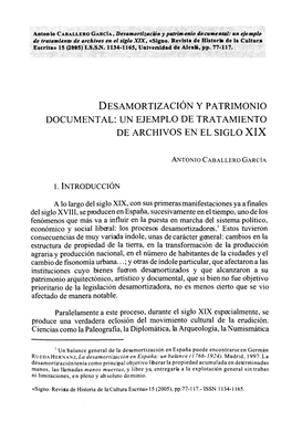 Desamortización Y Patrimonio Documental. Un Ejemplo De