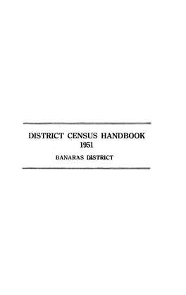 District Census Handbook, 27-Banaras, Uttar Pradesh