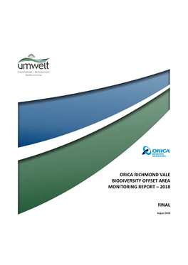 Orica Richmond Vale Biodiversity Offset Area Monitoring Report – 2018