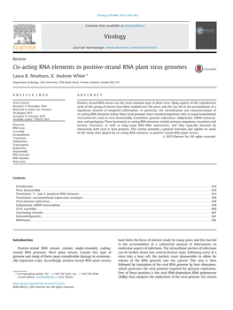 Cis-Acting RNA Elements in Positive-Strand RNA Plant Virus Genomes