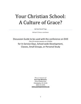 Your Christian School: a Culture of Grace?