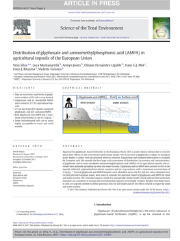 Distribution of Glyphosate and Aminomethylphosphonic Acid (AMPA) in Agricultural Topsoils of the European Union