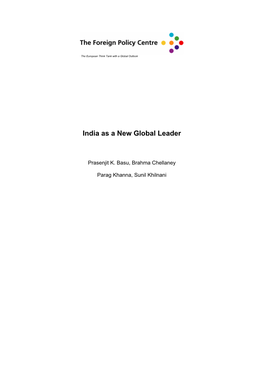 India As a New Global Leader