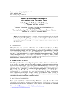 Strontium-90 in Fish from the Lakes of the Chernobyl Exclusion Zone