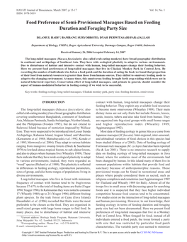 Food Preference of Semi-Provisioned Macaques Based on Feeding Duration and Foraging Party Size