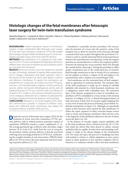 Histologic Changes of the Fetal Membranes After Fetoscopic Laser Surgery for Twin-Twin Transfusion Syndrome