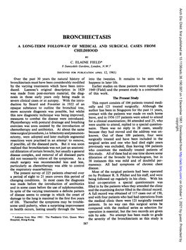 Bronchiectasis a Long-Term Follow-Up of Medical and Surgical Cases from Childhood