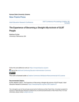 The Experience of Becoming a Straight Ally-Activist of GLBT People