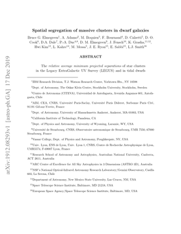 Spatial Segregation of Massive Clusters in Dwarf Galaxies Bruce G