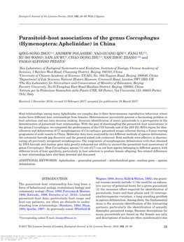 Parasitoid–Host Associations of the Genus Coccophagus (Hymenoptera: Aphelinidae) in China