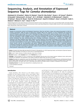 Sequence Tags for Camelus Dromedarius