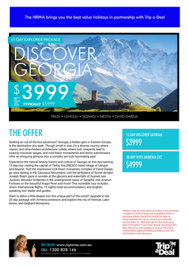 Discover Georgia $ Per Person 3999 Twin Share Typically $5999