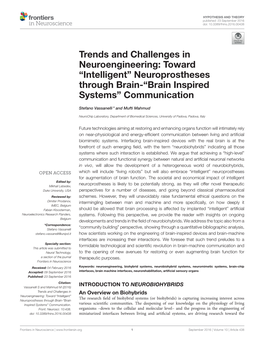 Trends and Challenges in Neuroengineering: Toward “Intelligent” Neuroprostheses Through Brain-“Brain Inspired Systems” Communication