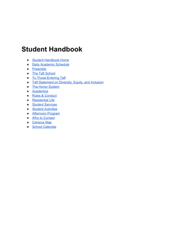 Student Handbook