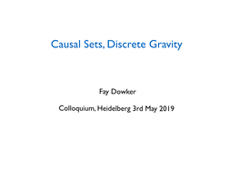 Causal Sets, Discrete Gravity