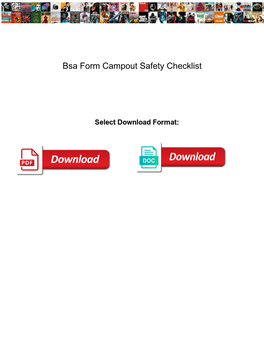 Bsa Form Campout Safety Checklist