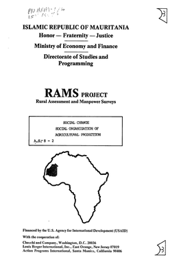 RAMS PROJECT Rural Assessment and Manpower Surveys