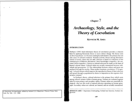 Avchueology, Style, and the Theory of Coevolution