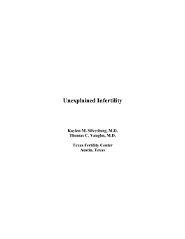 Unexplained Infertility