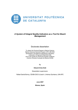 Valuation of Ecosystem Services in the Catalan Coastal Zone