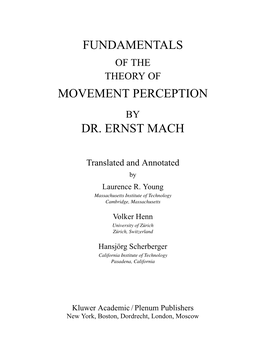 Fundamentals of Movement Perception
