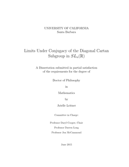 Limits Under Conjugacy of the Diagonal Cartan Subgroup in SL N(R)