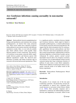 Are Cardinium Infections Causing Asexuality in Non-Marine Ostracods?