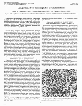 Langerhans Cell (Eosinophilic) Granulomatosis