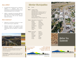 Member Municipalities Before You Subdivide