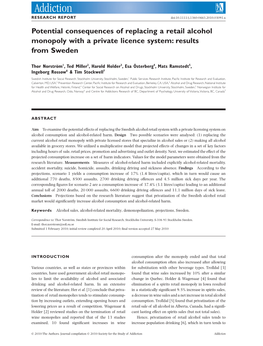 Potential Consequences of Replacing a Retail Alcohol Monopoly with a Private Licence System: Results