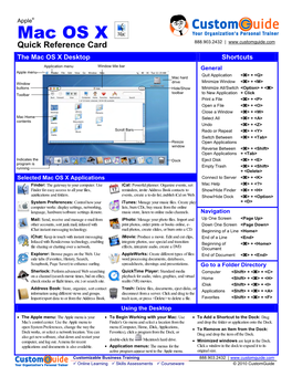 Mac OS Quick Reference, Apple Mac OS X Panther Cheat Sheet