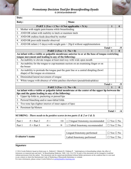 Frenotomy Decision Tool for Breastfeeding Dyads © 2016Caroledobrich1