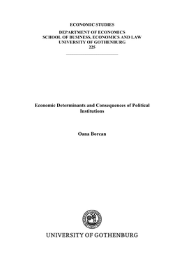 Economic Determinants and Consequences of Political Institutions