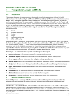 Transportation Analysis and Effects