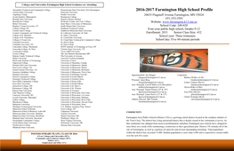 2016-2017 Farmington High School Profile