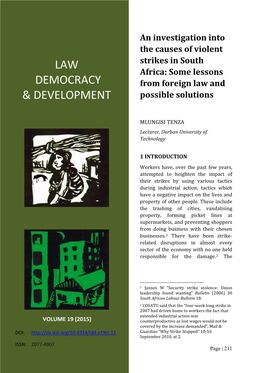 Law Democracy & Development