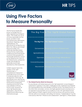 Using Five Factors to Measure Personality‍