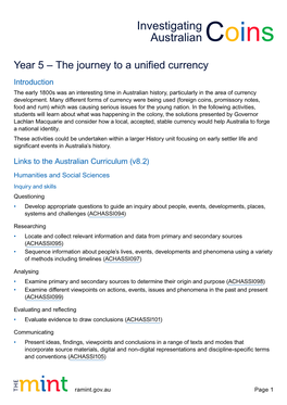 Year 5 – the Journey to a Unified Currency